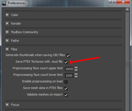 save ptex with mudbox